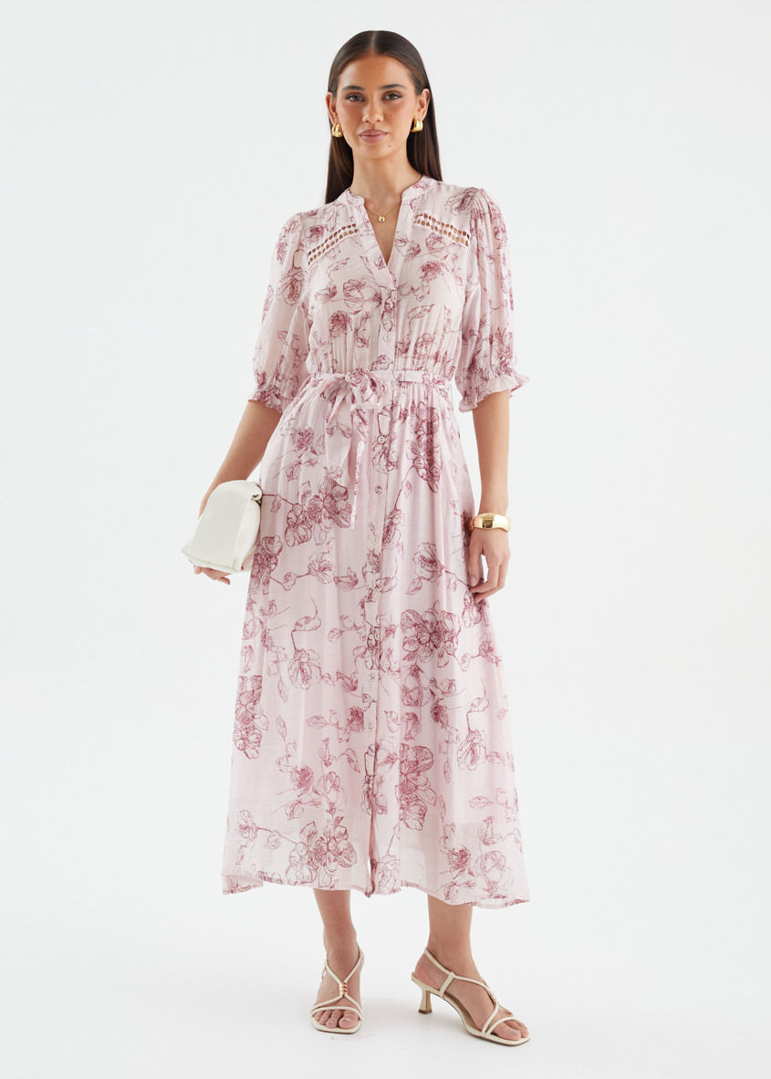 Sumaya Midi Dress - Rose Pink