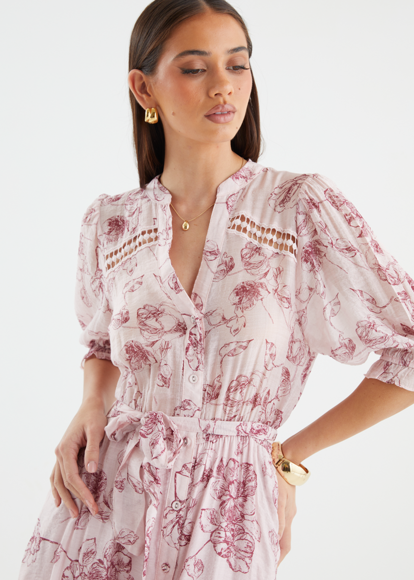 Sumaya Midi Dress - Rose Pink