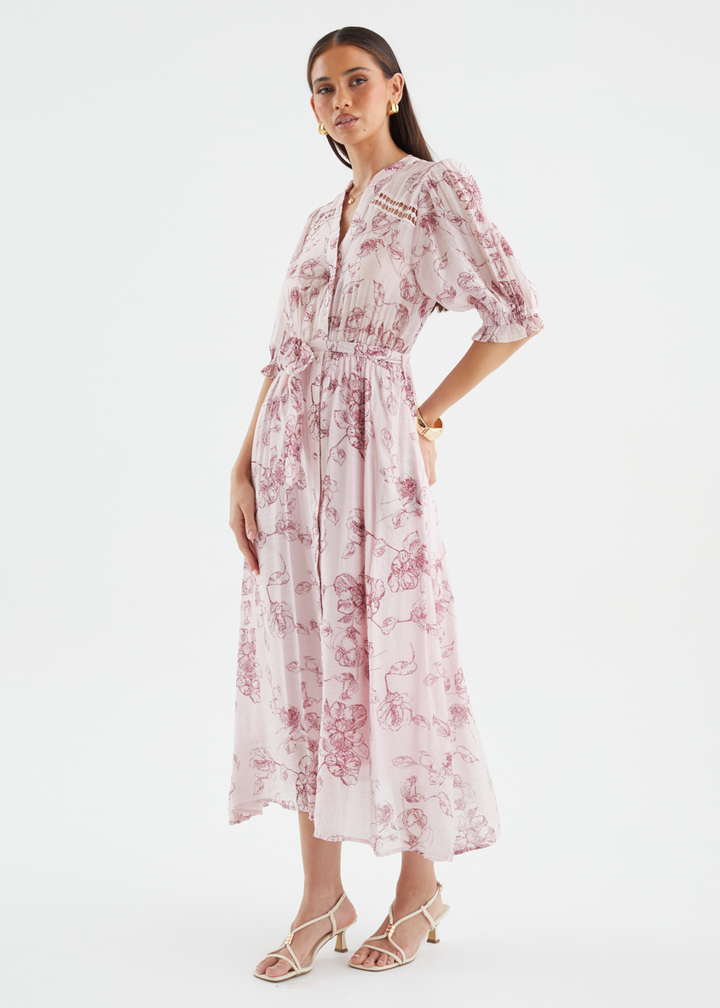 Sumaya Midi Dress - Rose Pink