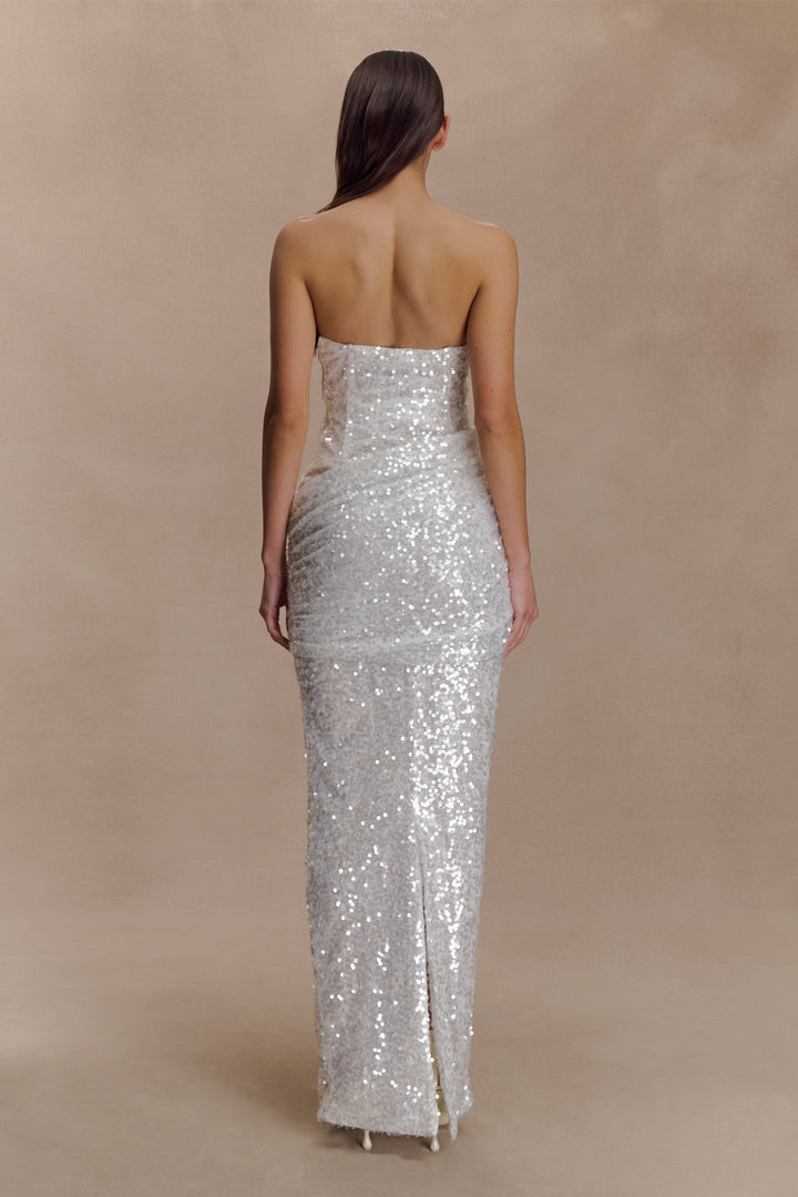 Nala Strapless Sequin Maxi Dress - Ivory