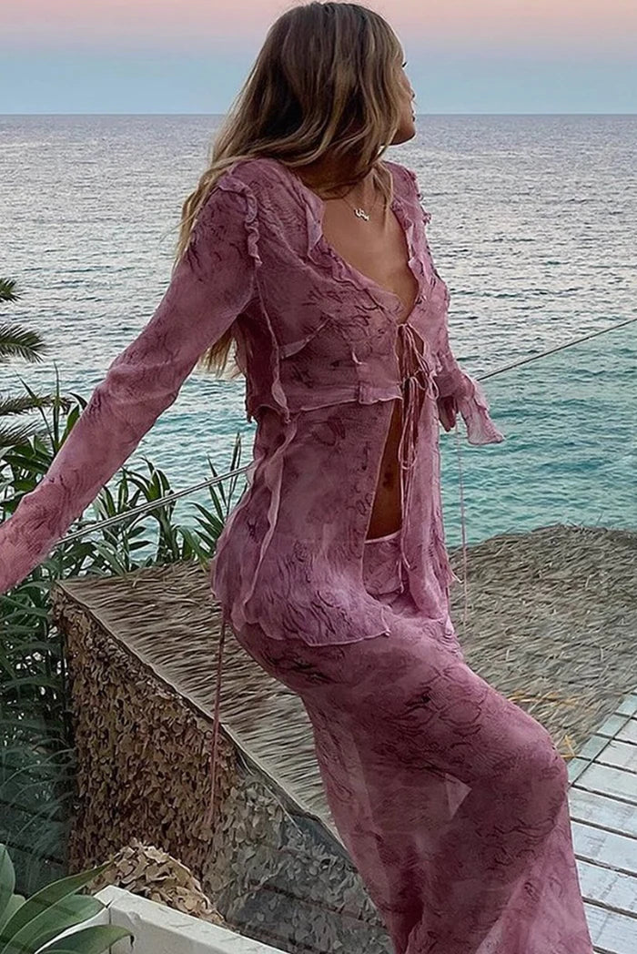 Janessa | Sheer Tie-Front Top