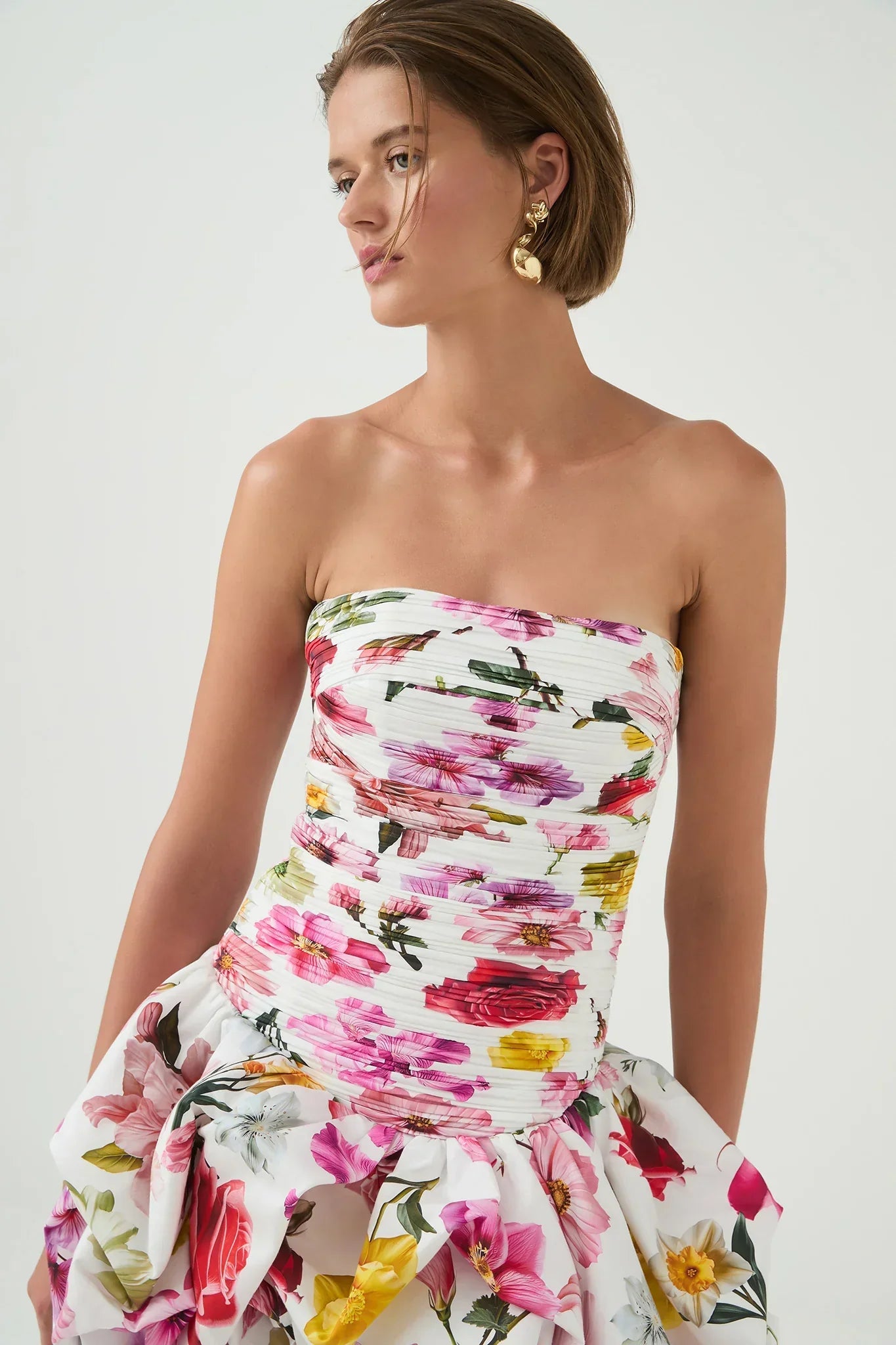 Elora | Women's Strapless Bubble Hem Mini Cocktail Dress