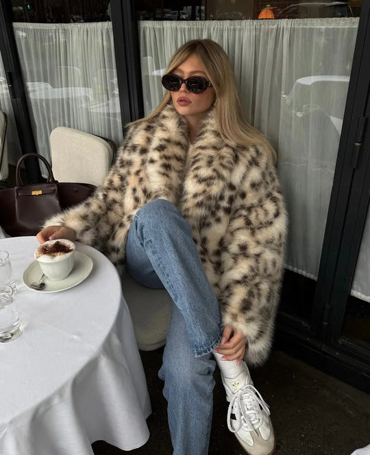Madison | Women's Oversized Faux Fur Leopard Coat
