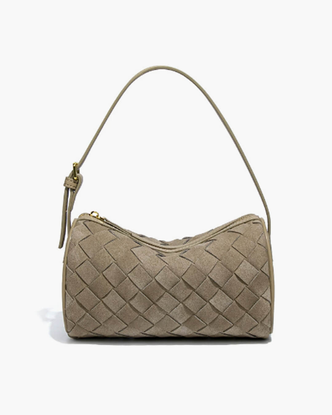 Gardenia | Woven Suede Shoulder Bag