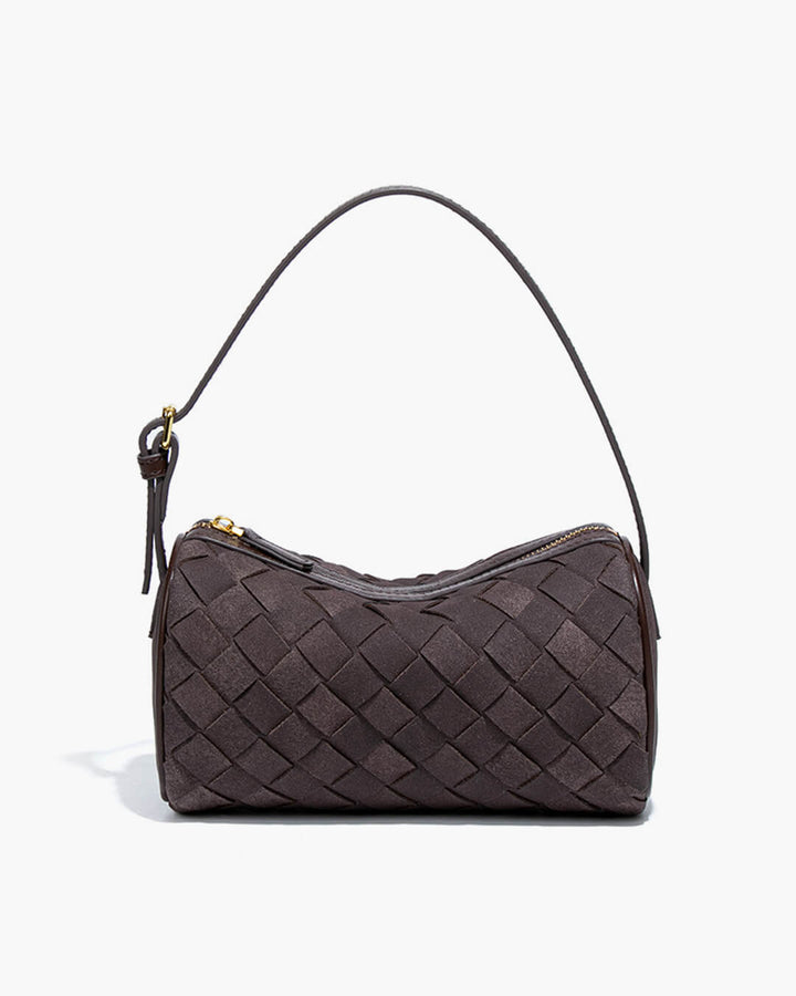 Gardenia | Woven Suede Shoulder Bag