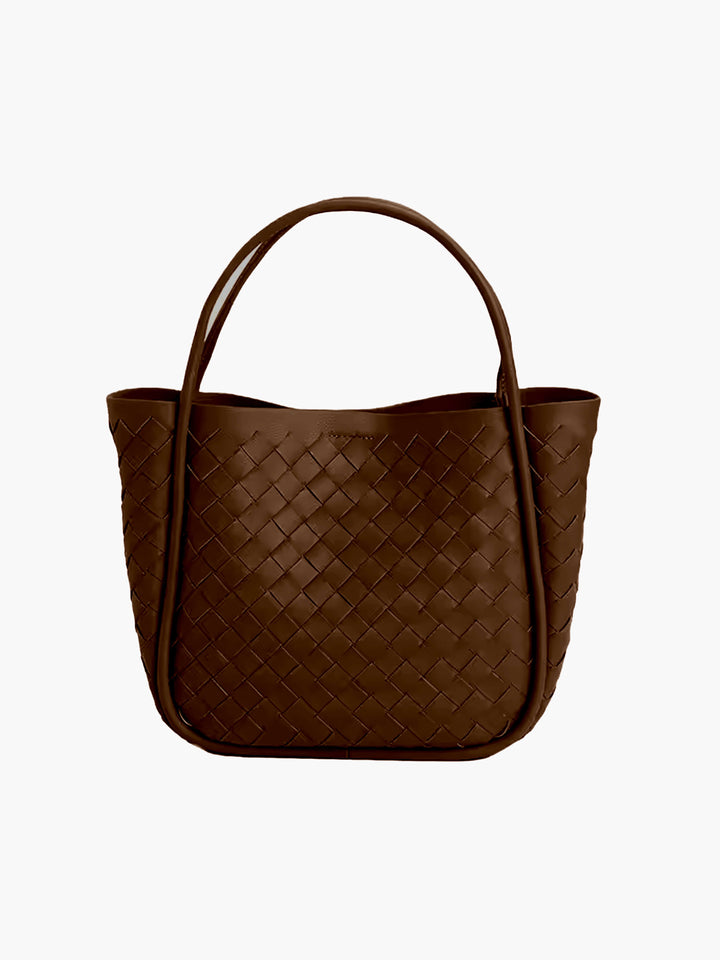 Theophania | Woven Faux Leather Tote Bag