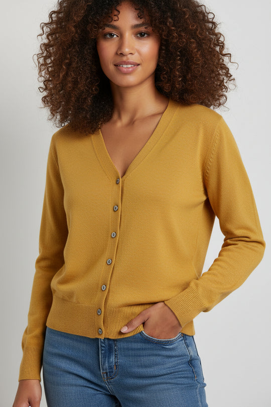 Women’s V-Neck Long Sleeve Knit Cardigan Sweater