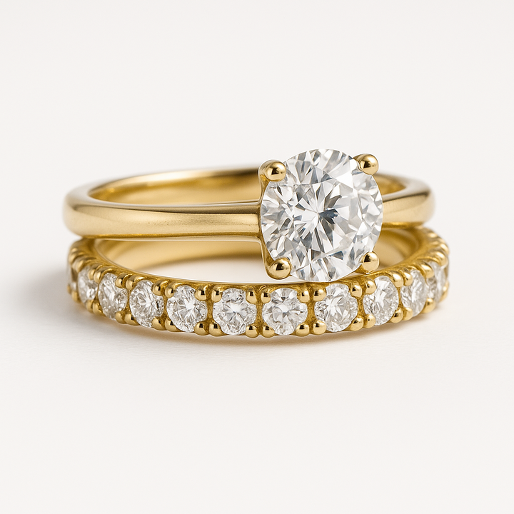 Godiva | Gold Round-Cut Solitaire with Eternity Ring