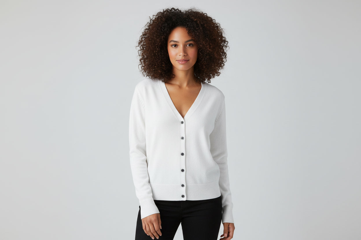 Women’s V-Neck Long Sleeve  Knit Cardigan Sweater