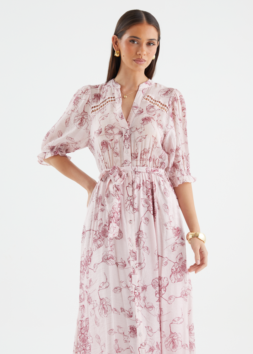 Sumaya Midi Dress - Rose Pink
