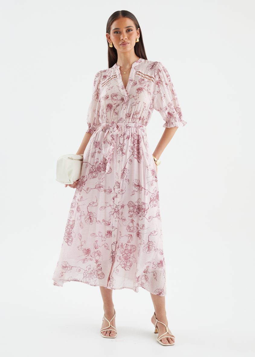 Sumaya Midi Dress - Rose Pink