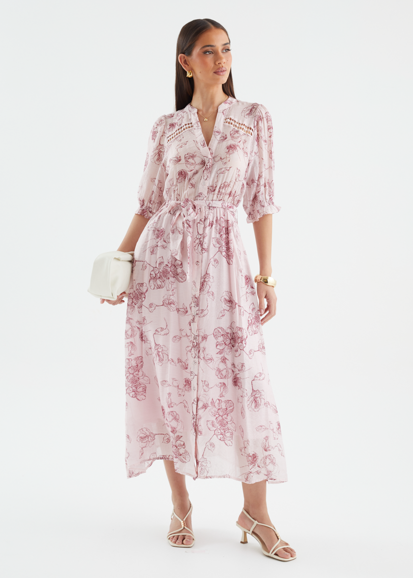 Sumaya Midi Dress - Rose Pink