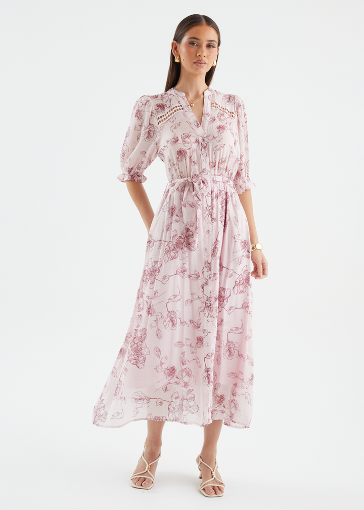 Sumaya Midi Dress - Rose Pink