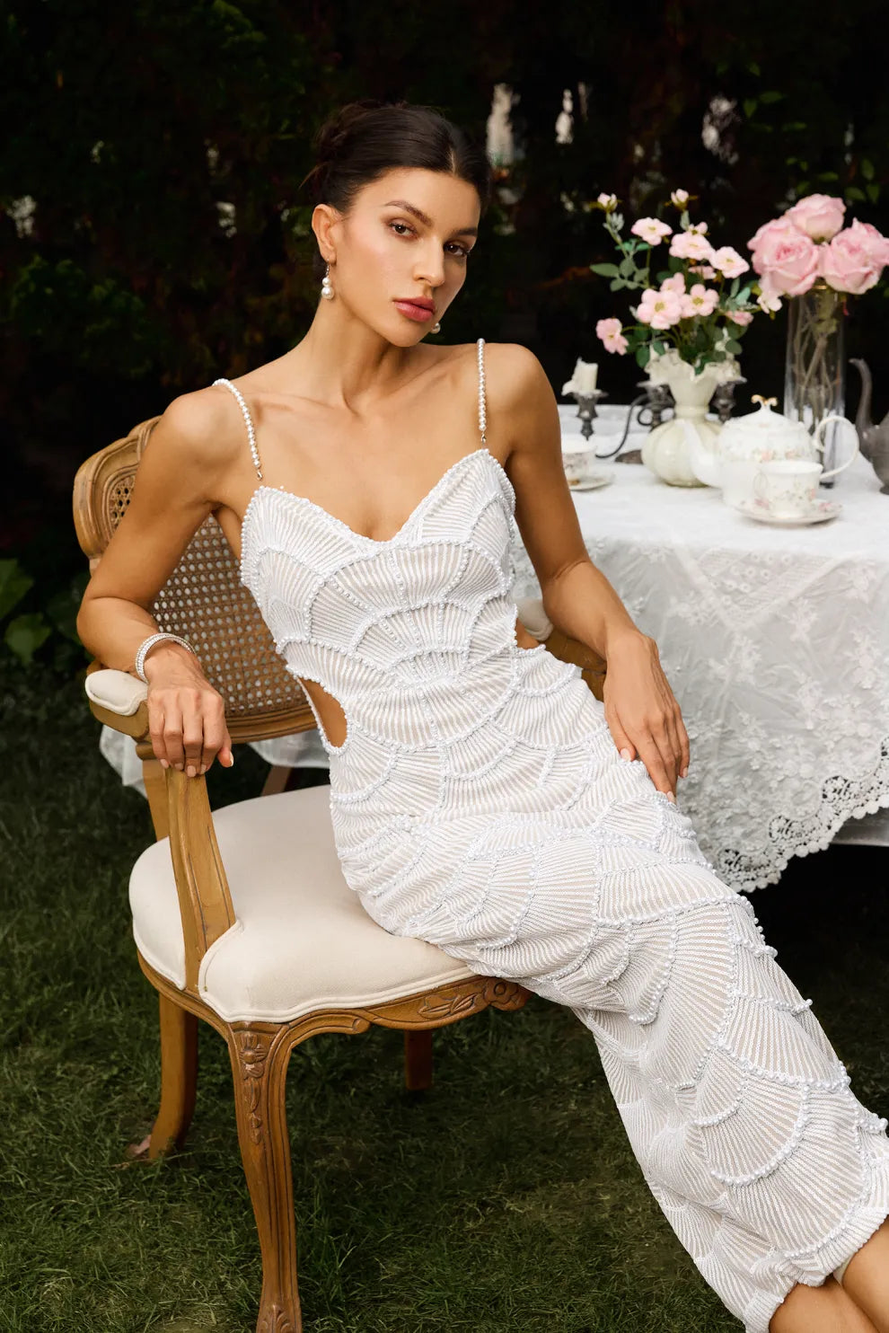 Halvina | Embroidered Cutout Dress