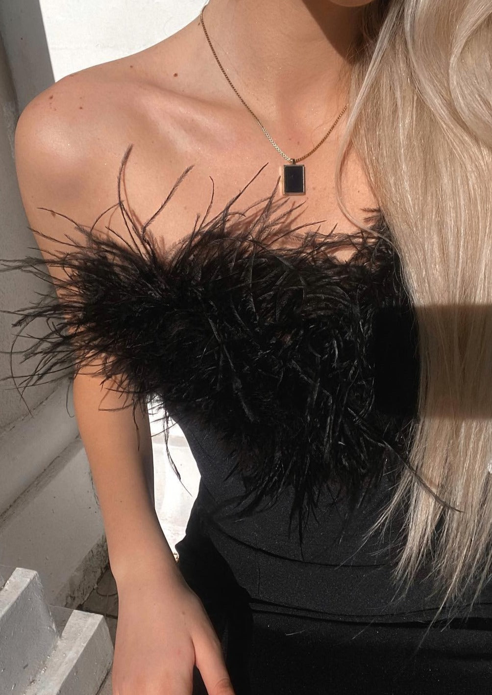Zosia | Robe en Plumes Noires