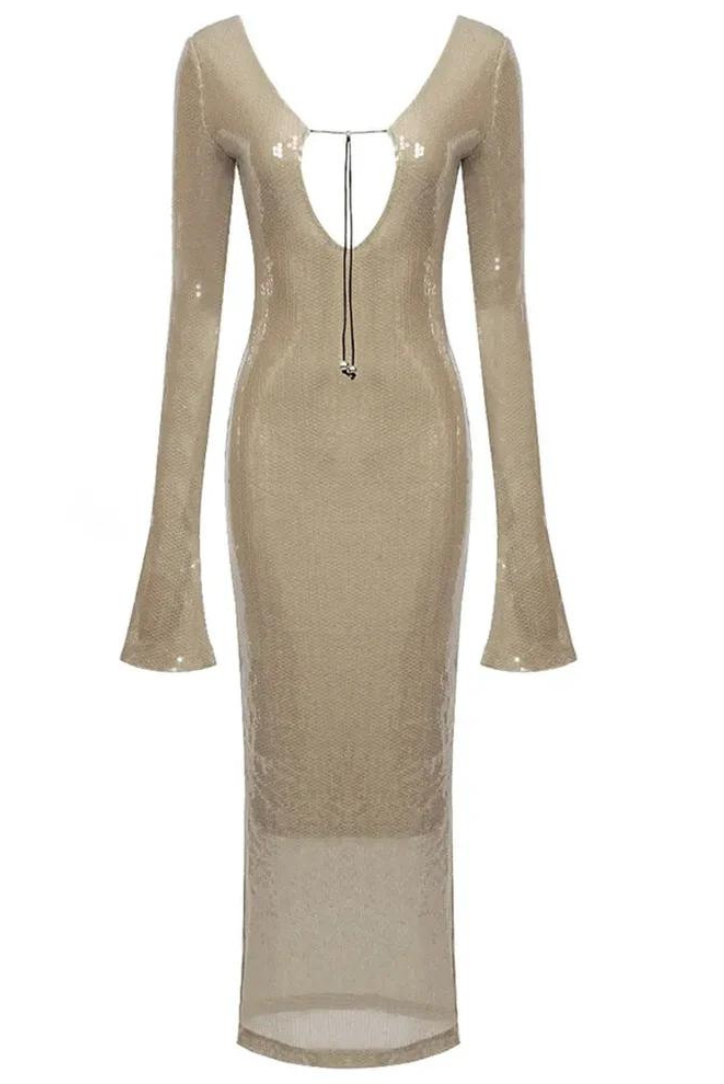 Serelith | Sequin Keyhole Maxi Dress