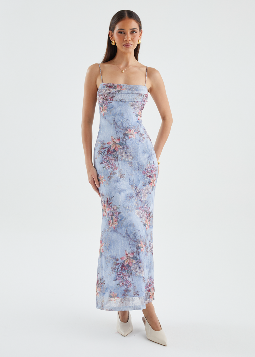 Stassie Maxi Dress - Periwinkle Floral