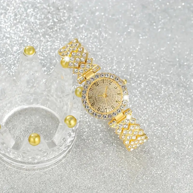 Morvoren | Gold Crystal Watch & Bracelet Set