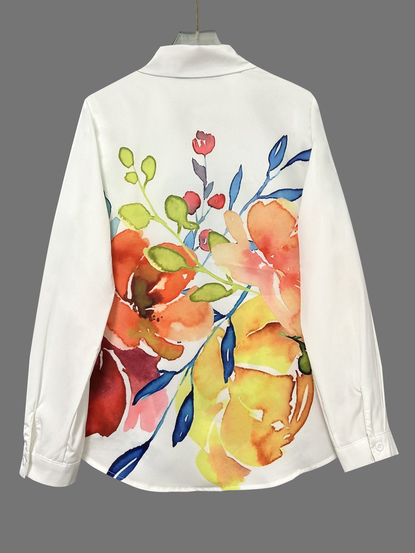Elegant New Womens Cardigan With Ink-Wash Floral Print