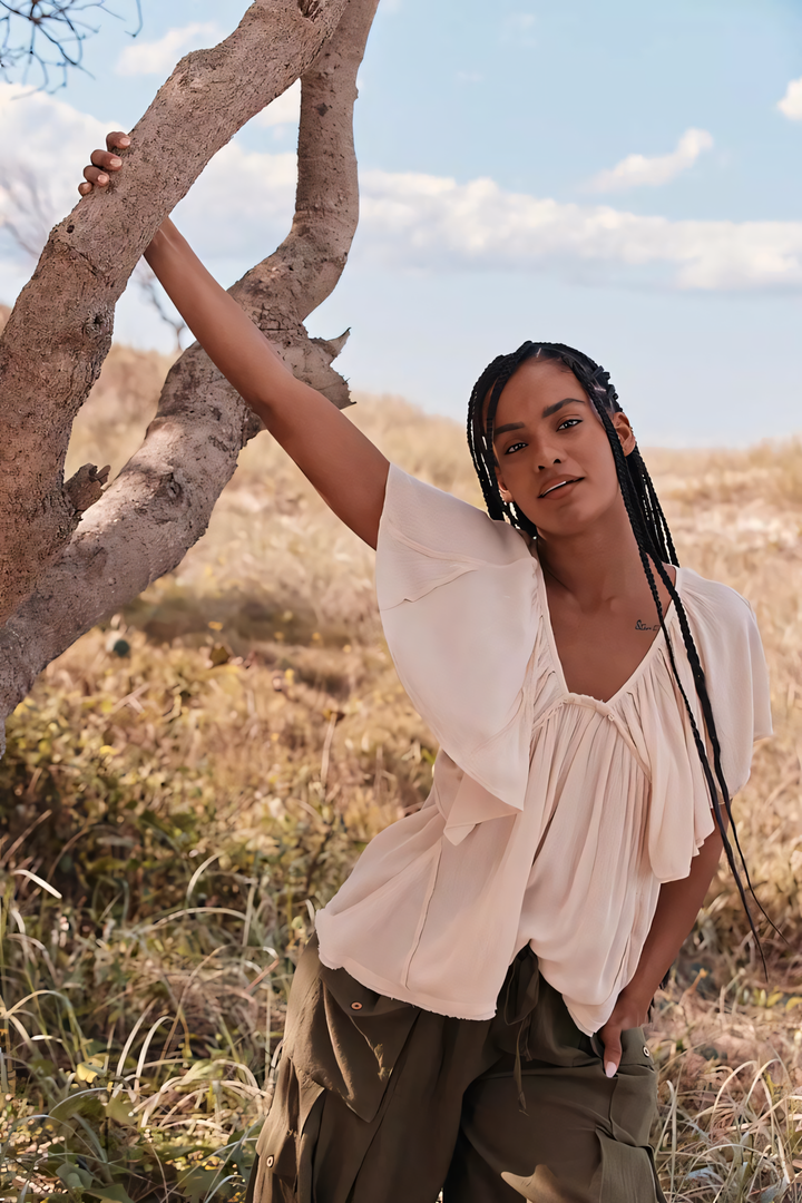 Hallie | Wanderlight Ruffle Top