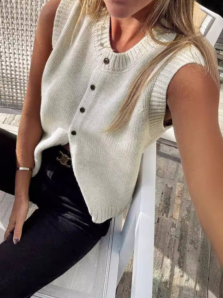 Florence | Casual Button Up Sweater Vest