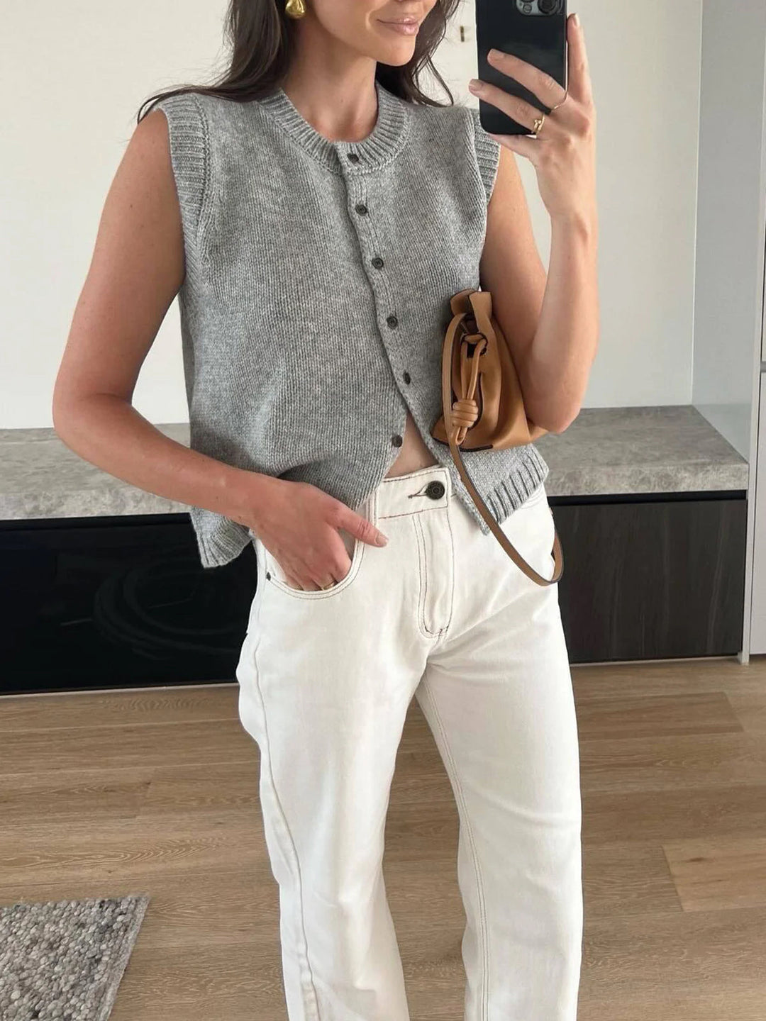 Florence | Casual Button Up Sweater Vest