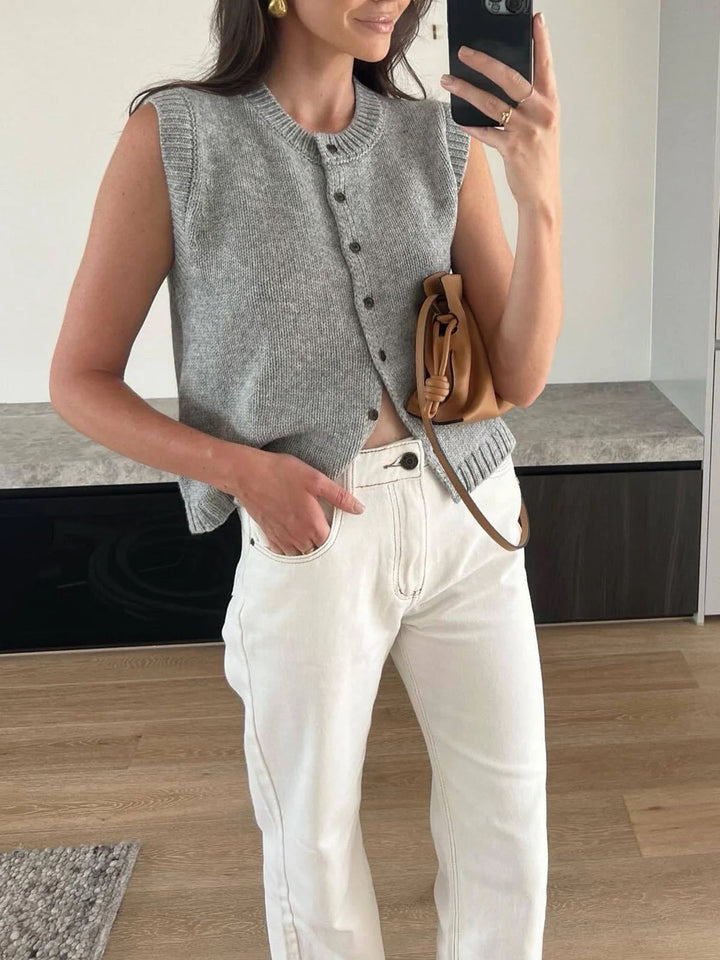 Florence | Casual Button Up Sweater Vest