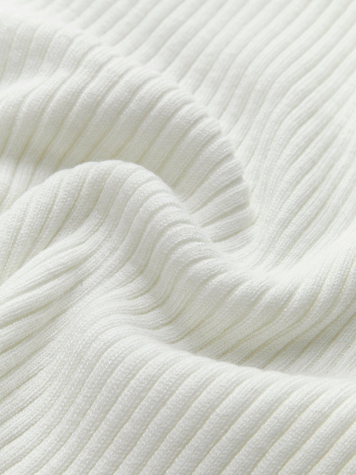 Evie | Knit Ribbed Crew Neck Asymmetric Top