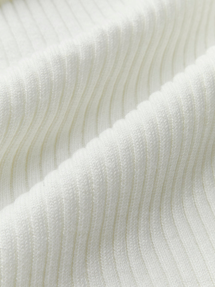 Evie | Knit Ribbed Crew Neck Asymmetric Top