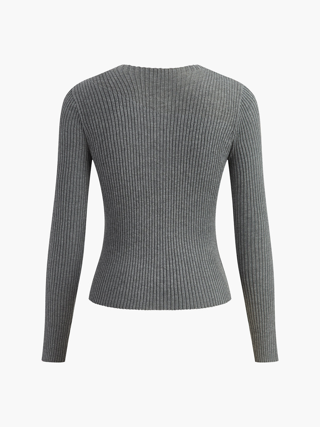 Evie | Knit Ribbed Crew Neck Asymmetric Top