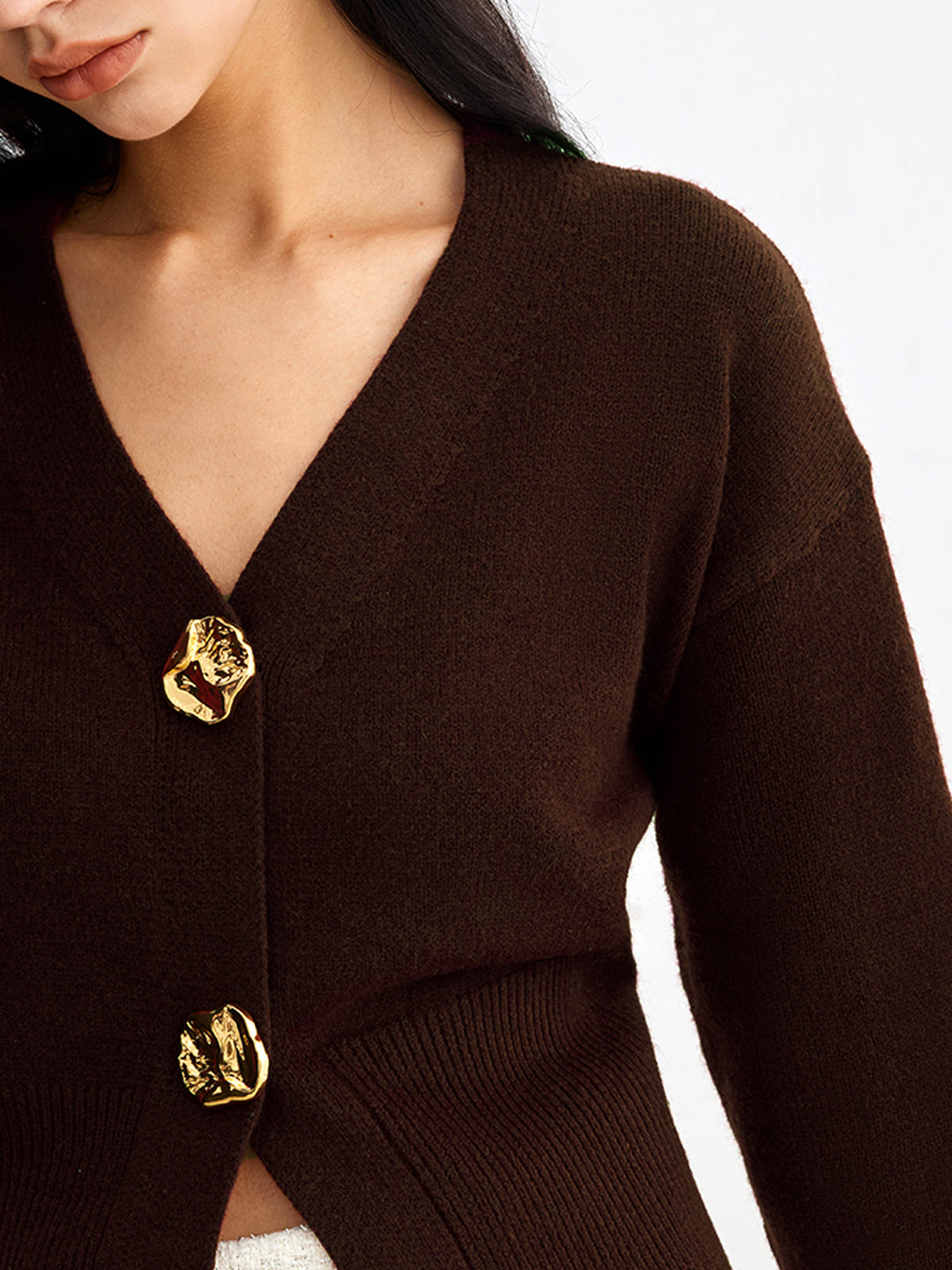 Rosie | Elegant Metal Button Short Cardigan