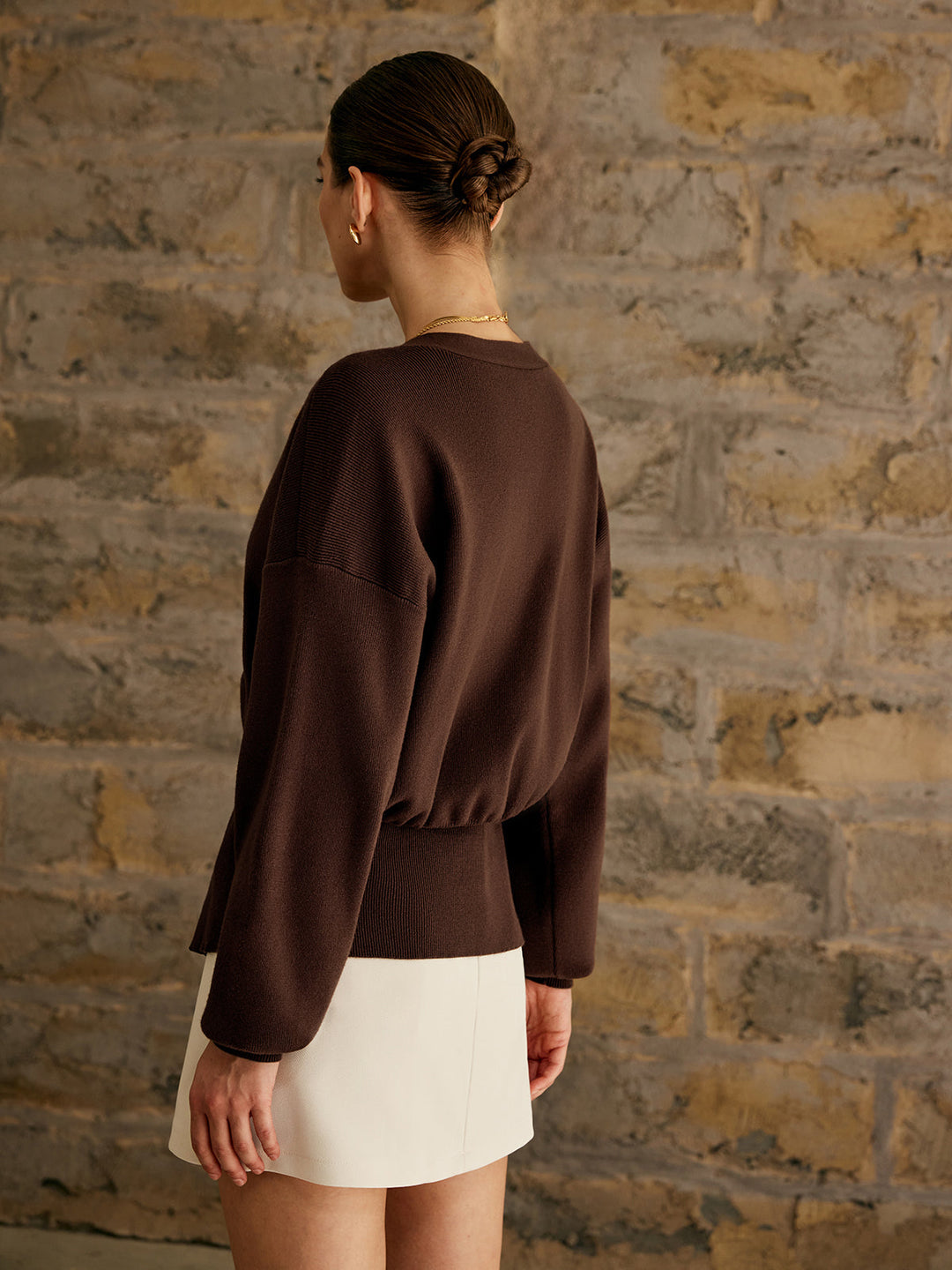 Isla | Golden Button Plain Cardigan