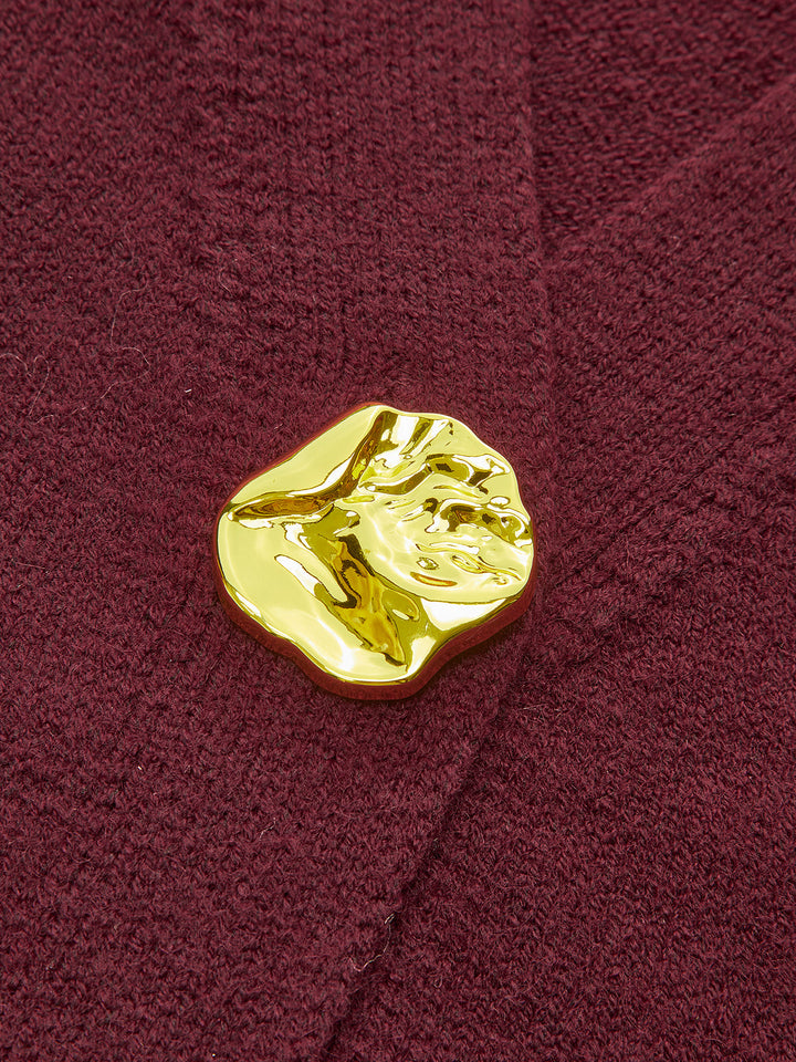 Rosie | Elegant Metal Button Short Cardigan