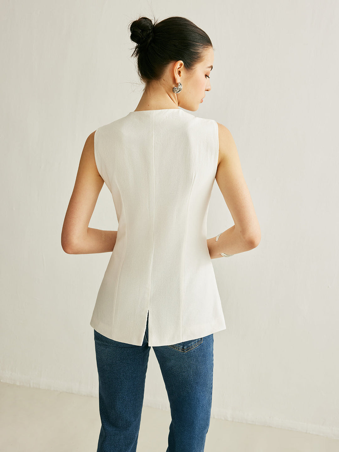 Maisie | Button Detail Sleeveless Vest