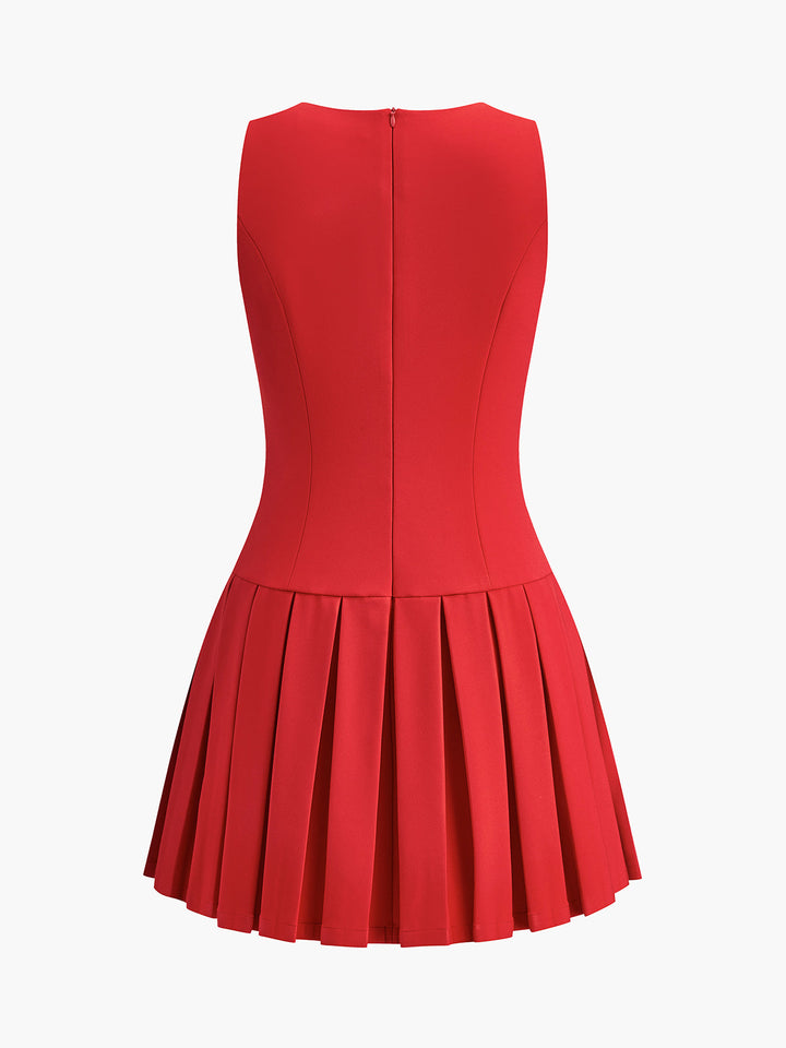 Sienna | Metal-Button Pleated Tank Dress