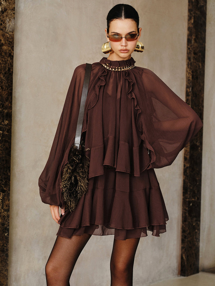 Freya | Tiered Ruffle Chiffon Mini Dress Set