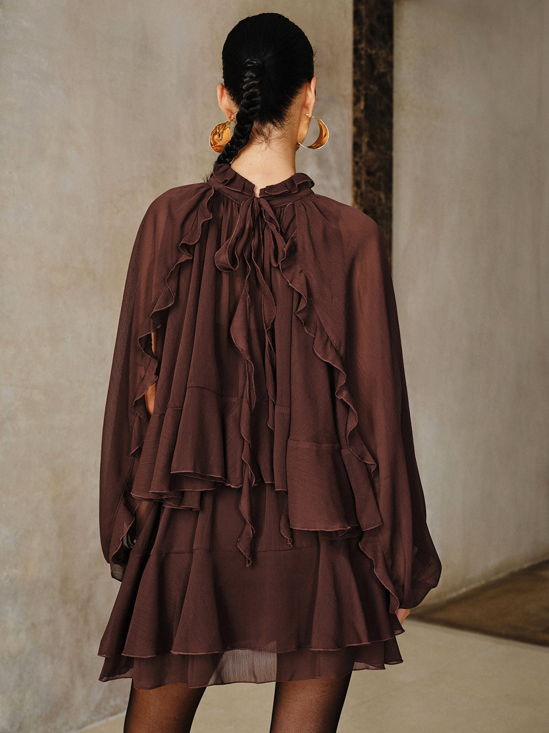 Freya | Tiered Ruffle Chiffon Mini Dress Set