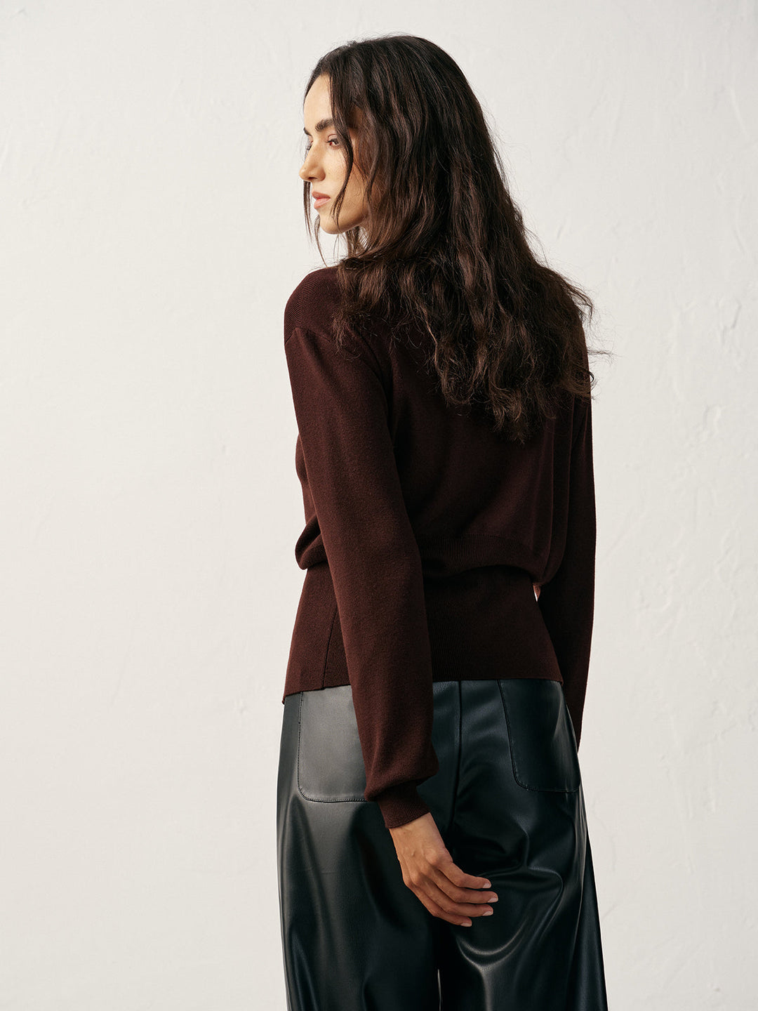 Millie | Metal Button V-Neck Knit Cardigan
