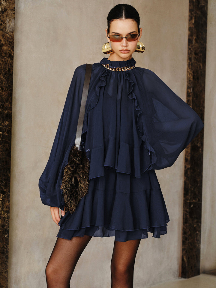 Freya | Tiered Ruffle Chiffon Mini Dress Set