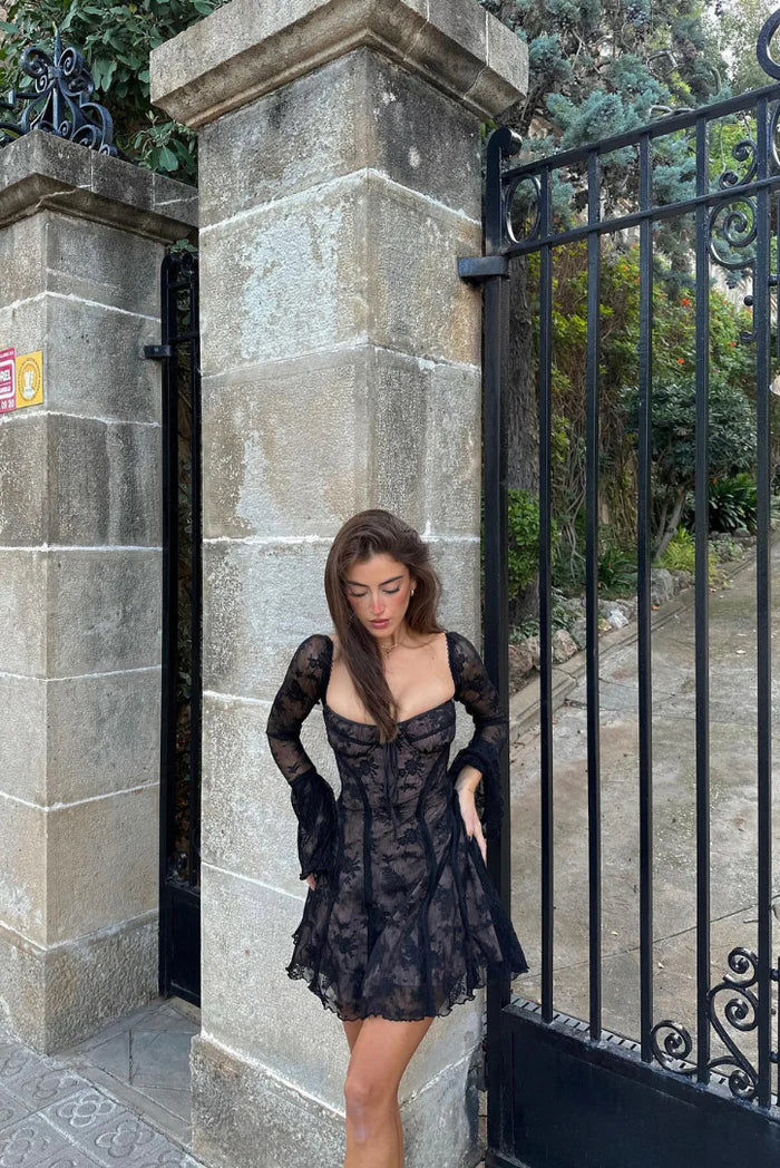 Belle | Floral Lace Mini Dress