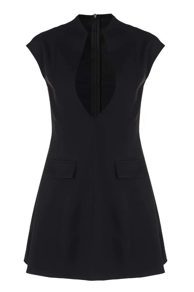 Belora | Plunge Neck Structured Dress