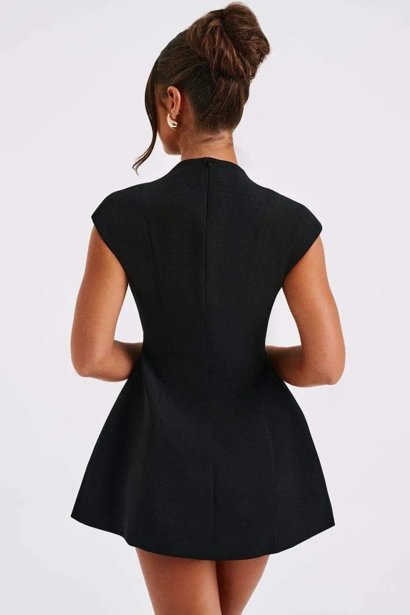 Belora | Plunge Neck Structured Dress