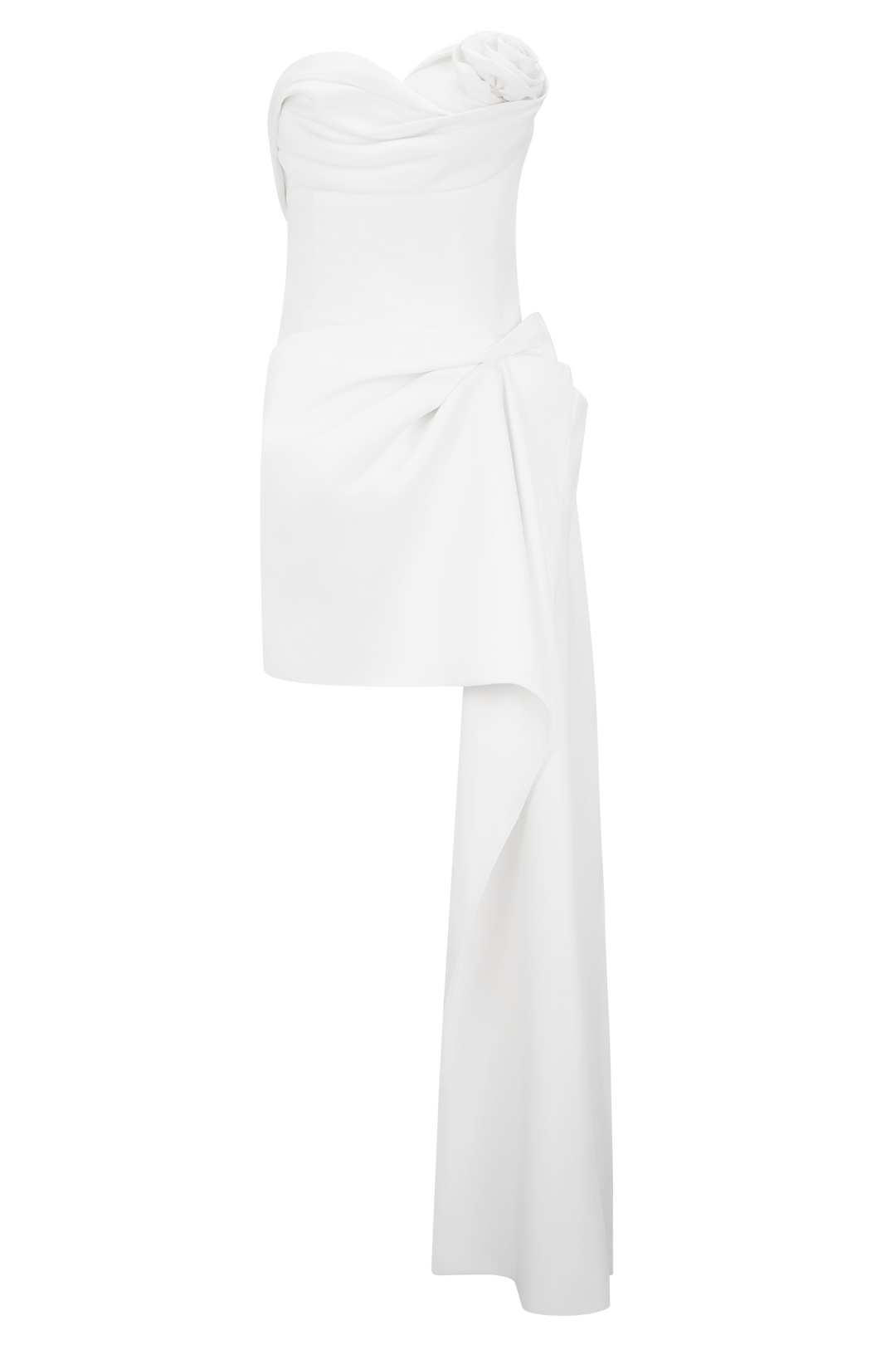 Evianna Strapless Gathered Mini Dress - White