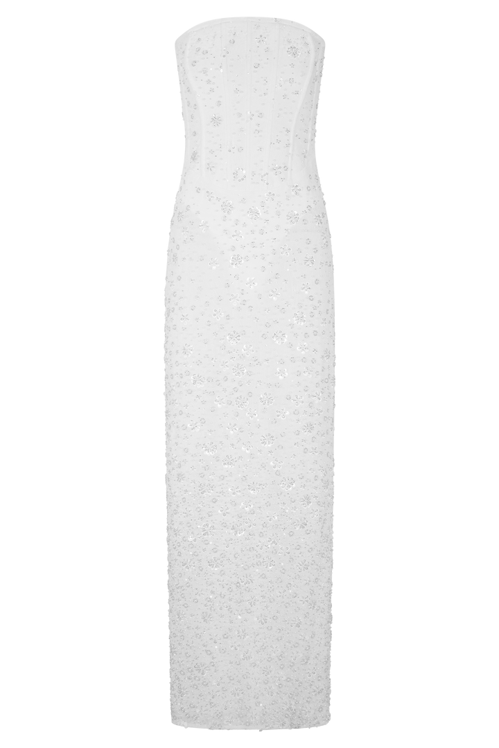 Gemma Strapless Embellished Maxi Dress - Ivory