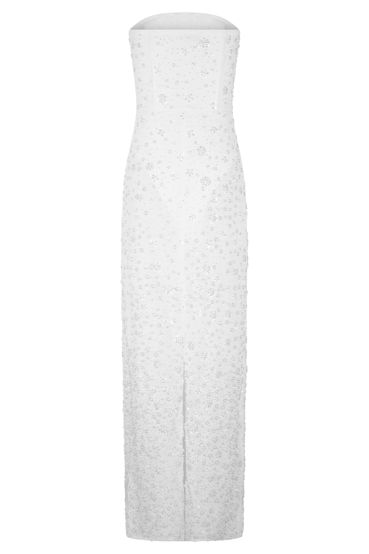 Gemma Strapless Embellished Maxi Dress - Ivory