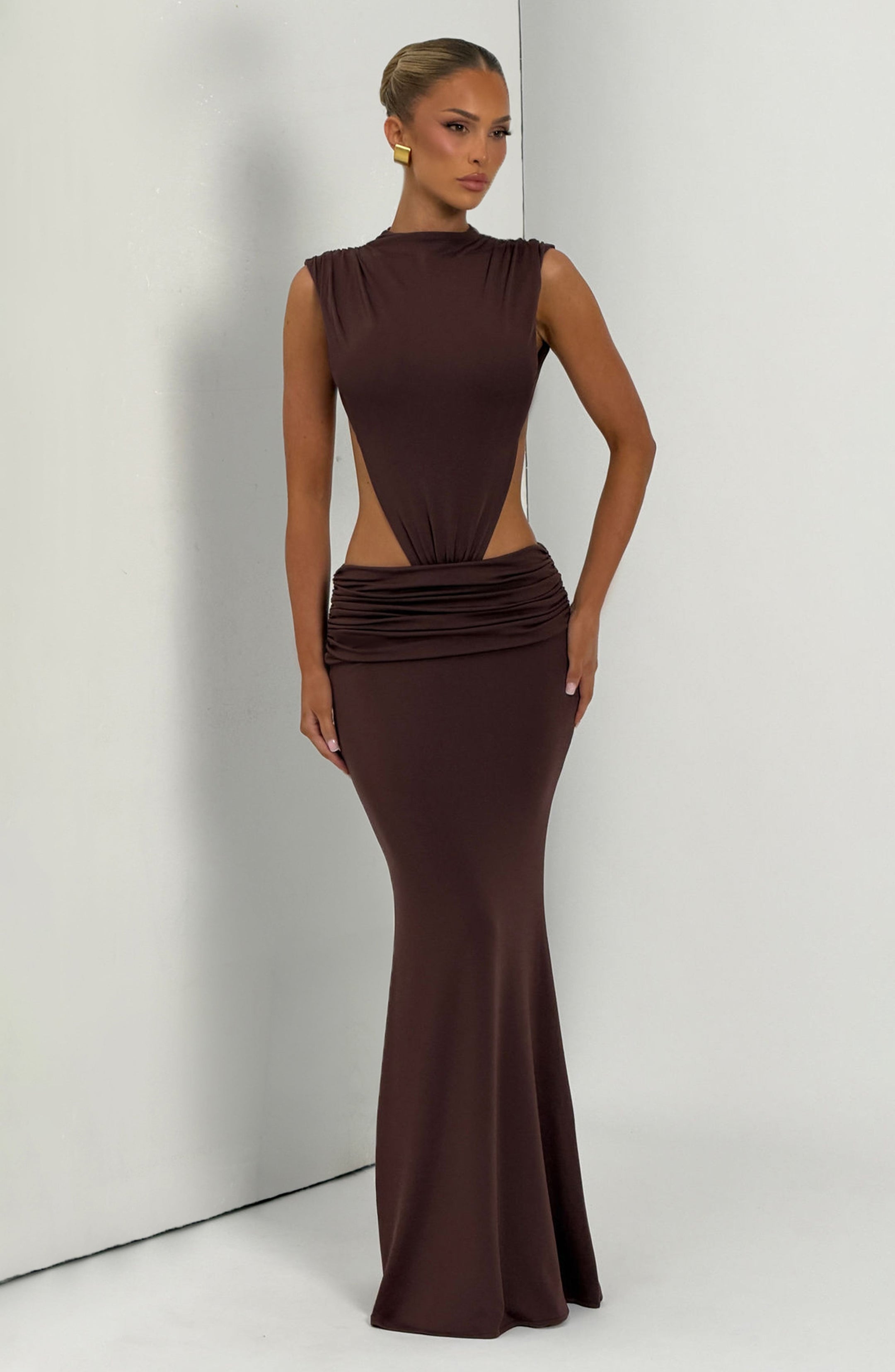 Fenella Maxi Dress - Plum Brown