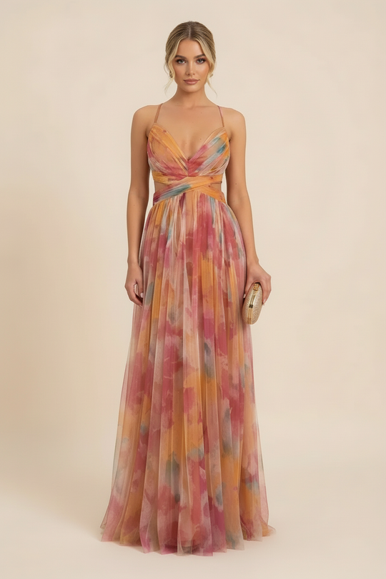 Angela | Women's Romantic Sleeveless Maxi Wedding Guest Dress
