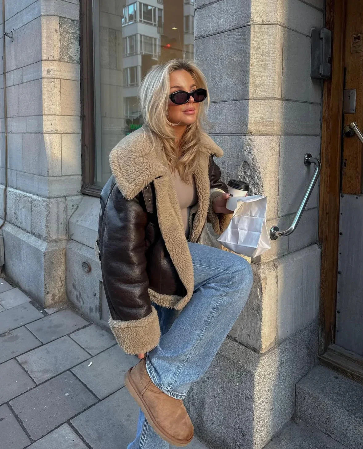 Brooklyn | Women's Aviator Faux Leather Jacket