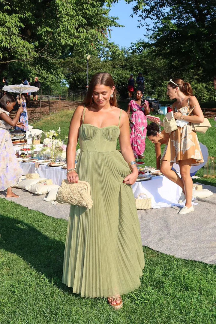 Daria | Women's Sleeveless Pleated Maxi Wedding Guest Dress