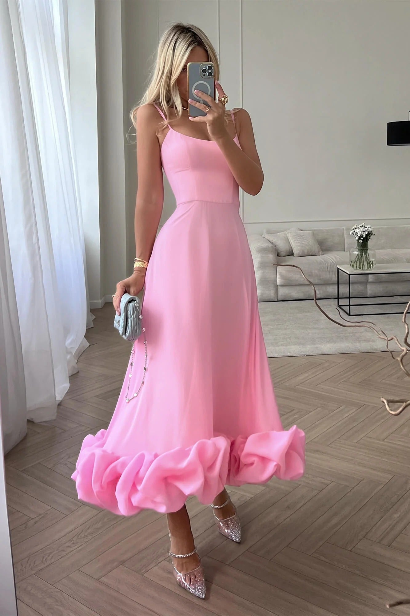 Heather | Women's Sleeveless Twirl Midi Prom Dress